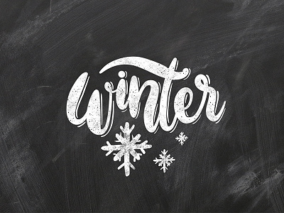 Winter chalkboard lettering black and white calligraphy chalk chalkboard hand lettering hand writing lettering snowflakes type typography winter