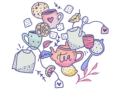 Tea and Cookies Doodles