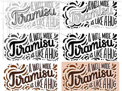 Tiramisu lettering - process sketch