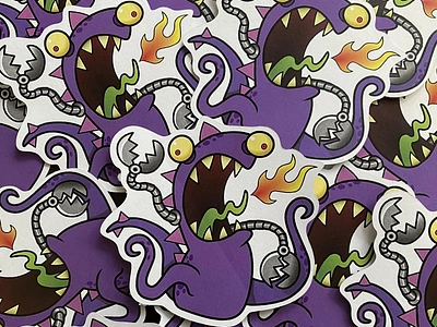 Mega Beastie Sticker Invasion back end beastie character character design color creature digital hand drawn illustration monster sauerworks sticker