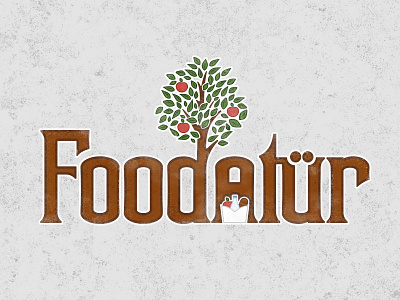 Foodatür Logo branding calligraphy custom lettering design food graphic graphic design handlettering handwriting illustration lettering logo logotype tree typography vector vintage