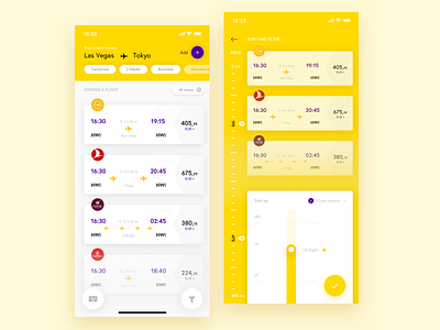 Flight UI design & filter