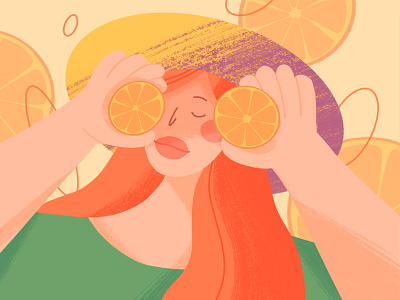 橘子 illustration 人物 头像 女孩 设计