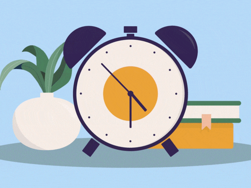 A Few More Minutes aftereffects animation animation 2d clock flat design illustration mornings