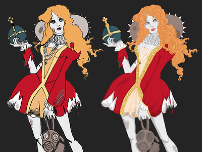Character Art Progression apocalyptic character digital drawing illustration progress queen step by step