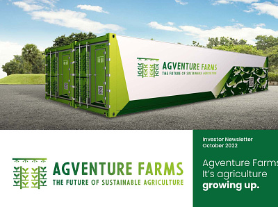 Investor Newsletter - Agventure Farms graphic design layout newsletter