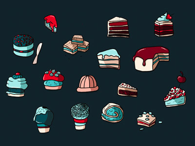 Fooddoodles doodles food graphic handmade icon design icons illustration pastry