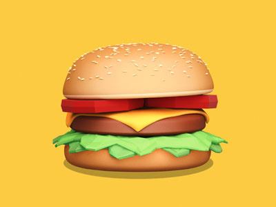Daily model #3, fastfood: Cheeseburger 3d burger cheeseburger fastfood icon icon design model modo tasty