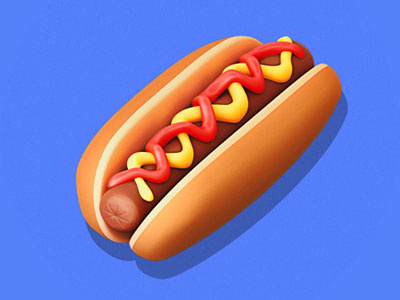 Daily model #6, fastfood: Hot Dog 3d 3d model fastfood hot dog icon design illustration ketchup mustard