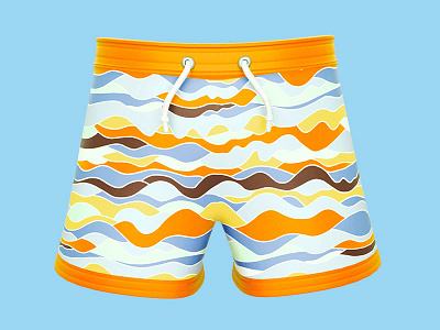 Swimming trunks - Holiday month 19/366 3d 3d illustration aida beach cgi holiday icon design illustration item modeling rendering trunks