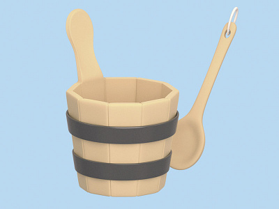 Sauna items - Holiday month 24/366 3d 3d illustration aida cgi holiday icon design illustration item modeling rendering sauna wellness