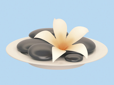 Hot Stone - Holiday month 25/366 3d 3d illustration aida cgi holiday hot stone icon design illustration item modeling rendering wellness