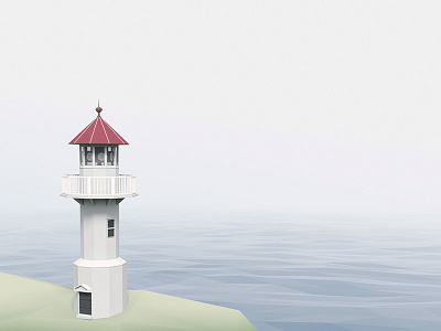 Lighthouse – Model 34/366 3d 3d illustration cg cgi illustration landscape lighthouse low poly modeling ocean rendering