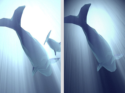Underwater mood – Model 45/366 3d 3d illustration animals cg cgi illustration low poly modeling ocean rendering underwater whale