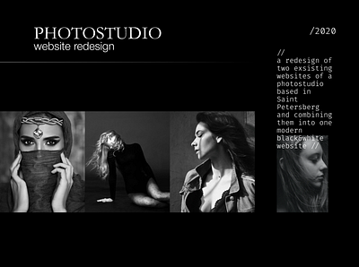 Redesign of a photostudio website minimal design ui webdesign website design