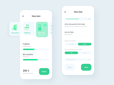 Creating a new loan (Cetelem Bank) 3d art app banking credit design finance fintech ios loan ui ux