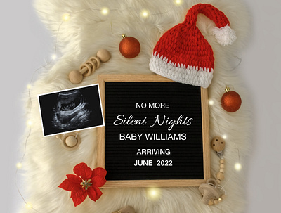 Christmas Pregnancy Announcement mockup template announcement