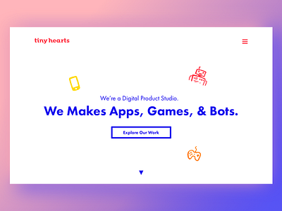 Tiny Hearts Website agency site clean type futura product studio simple tiny hearts