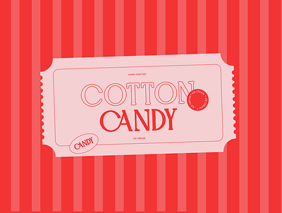 Cotton Candy branding design flat illustration flatdesign graphic design icecream illustration letter pink red typographic design typography vector weekly warm up
