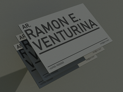 Ar. RV architectural branding card design gray logo minimal mockup neutral print stack type typeface