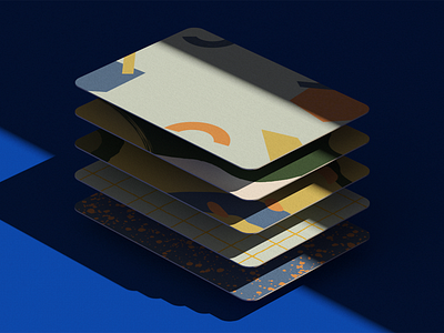 Card Stack 3d cards illustration isometric mockup pattern