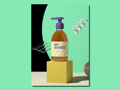 Pump Bottle 3d ad brand branding cgi design mockup packaging poster product studio