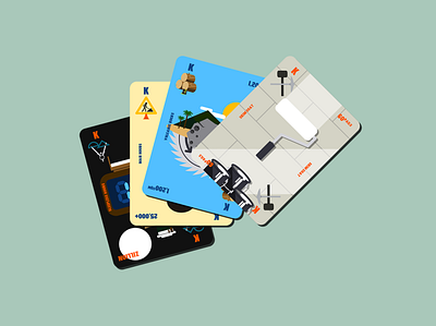 Deck 2d cards deck flat illustration king minimal