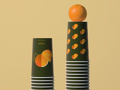 Juice Cups 3d branding cgi cups drinking cups fruit healthy illustration juice orange packaging