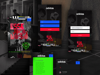 Adidas App app app design form login screen menu ui ui design user interface user interface design ux
