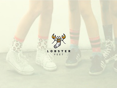Lobster Socks double meaning fashion line art lobster logo design logo designs modern logo socks