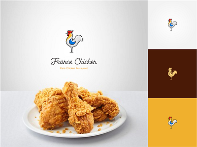 France Chicken character design chicken logo line art logo design logo designs modern logo