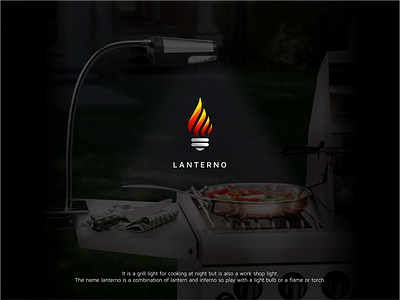 Lanterno bulb design double meaning fire flame logo logo design logo designs modern logo