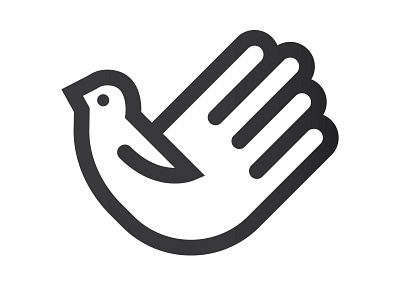 A Bird in the Hand branding design flat logo minimal