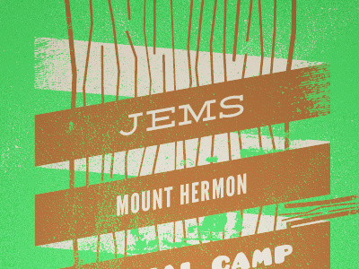 JEMS apparel camp deming grunge illustration league gothic pusab ribbon t shirt tree vector