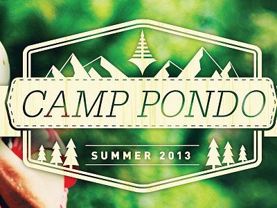 Camp Pondo Summer badge banner brochure camp din glypha mountains tree