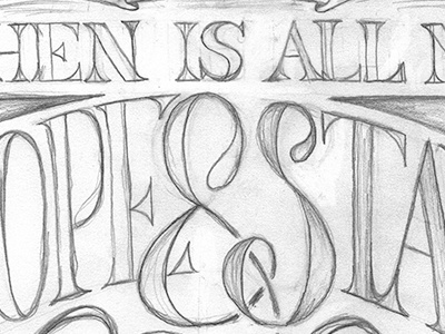 Solid Rock ampersand christ drawn hymn lettering lyric pencil rock script serif sketch work in progress