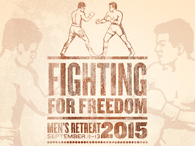 FIghting for Freedom boxer freedom grunge letterpress men stacked type