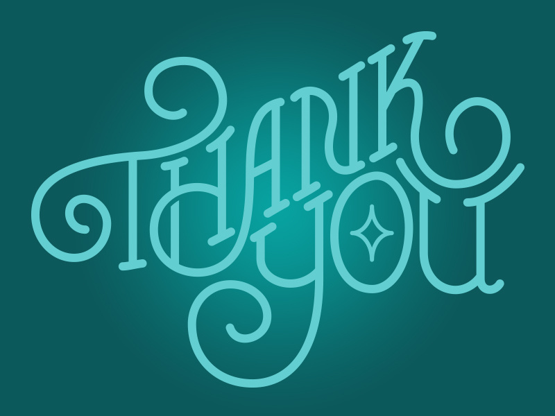 Thank You creative fun script thank you lettering