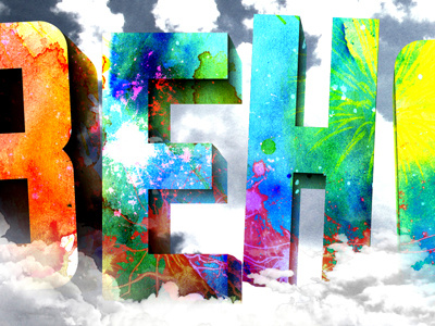 Behold Color 3d clouds color extrude free throw nested type typography