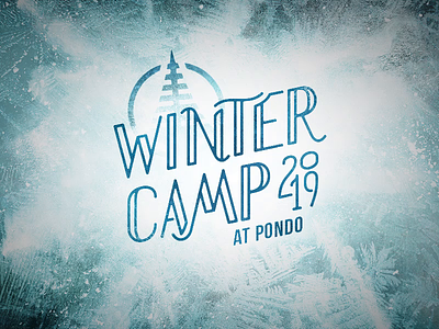 Pondo Winter Camp branding camp design grunge ice lettering ligatures logo script t shirt typeface design typography