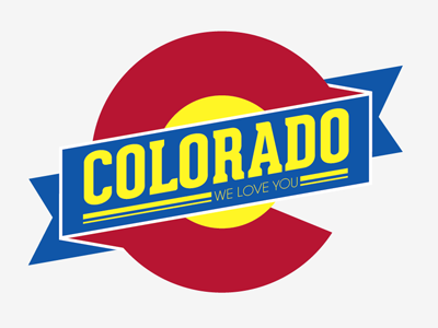 Colorado aurora banner blue colorado encouragement free throw geared illustration playoff red state three color yellow