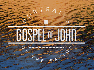 Gospel of John blue circle dash orange rounded sermon texture water