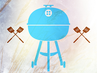 All Church BBQ barbecue bbq blue brown food grain icon illustration illustrator old school photoshop spatula