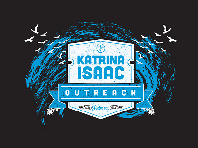 Katrina Isaac apparel banner birds blue cubano hurricane illustration lavanderia lost type shield t shirt vector