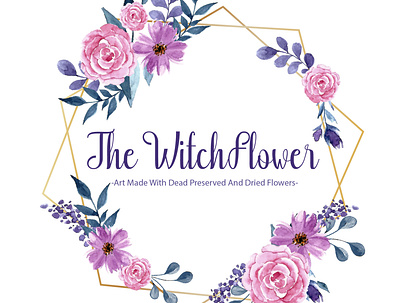 The Witch Flower Wonderful Logo branding clean design flat icon identity illustration illustrator lettering logo