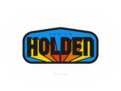 Holden Patch Effect colors design holden logo mockup patch print realistic retro shape