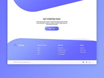 Footer blue design footer landing page process product ui ux web website