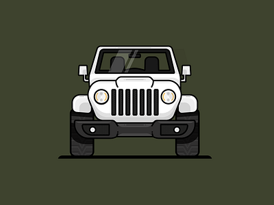 Jeep Wrangler black clean design detail figma illustration jeep kovalev modern nicholas shadow simple vector wrangler