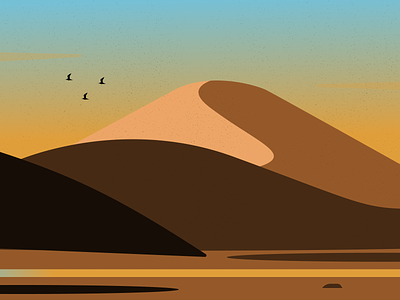 Sand Dune- Illustration birds clean dunes figma gradient illustration kovalev logo modern nicholas sand simple vector