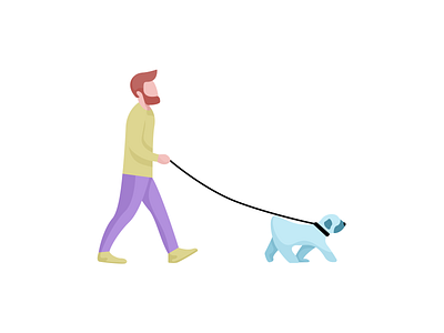 Guy Walking His Dog